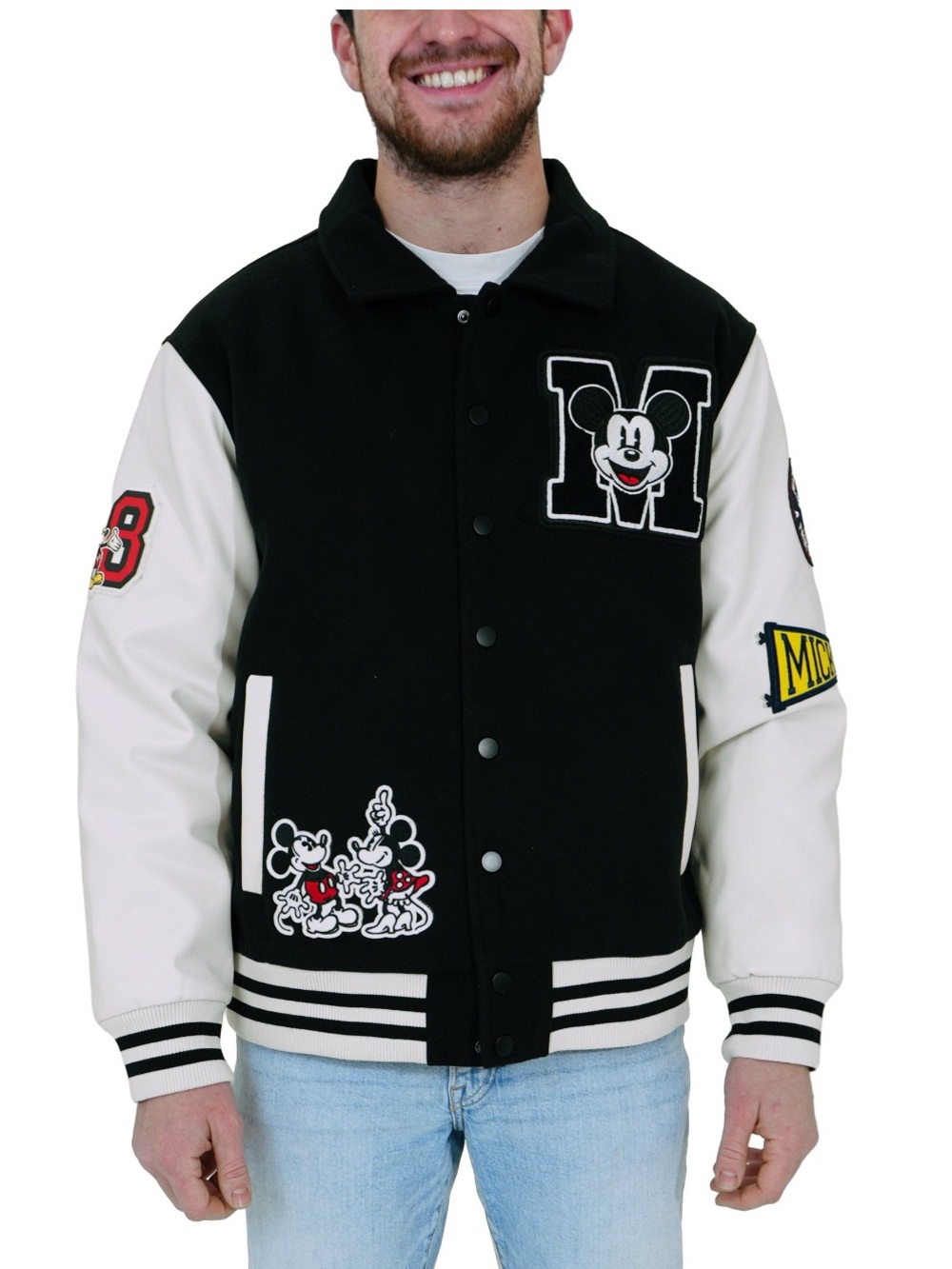 NWT Disney Varsity Jacket (black/ white) men’s size small/ women’s size medium